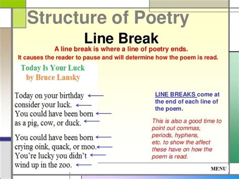 what are line breaks in poetry